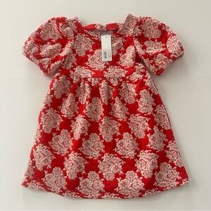 Janie and Jack Girls 4 Red White Floral Dress Party Holiday NWT